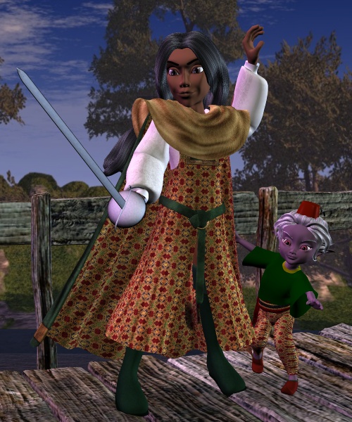 Ronyá Kahlid, Human Fighter, and half-brother Zym