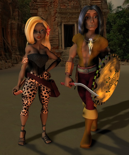 Nosila and Charzth, Human Barbarians from Chult
