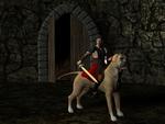 Tassar and his riding dog Otto