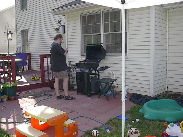 Host Steven preparing dinner.