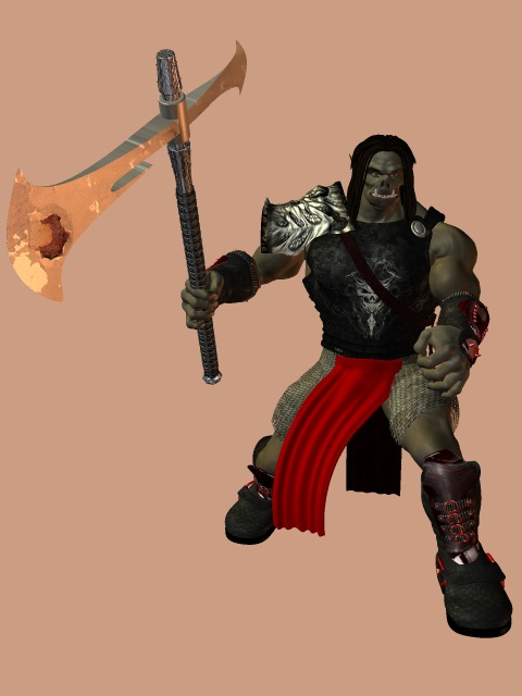 Kortac, a mountain orc fighter